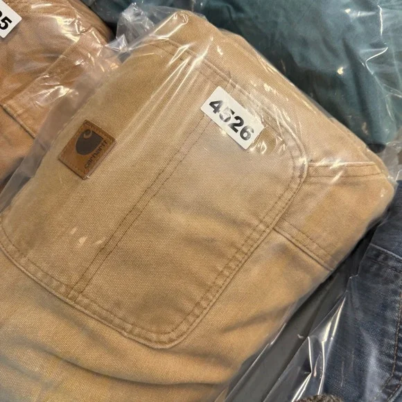 Carhartt Mens Tan Distressed Duck Canvas Carpenter Work Pants 38x30 Loose Fit - Picture 6 of 6
